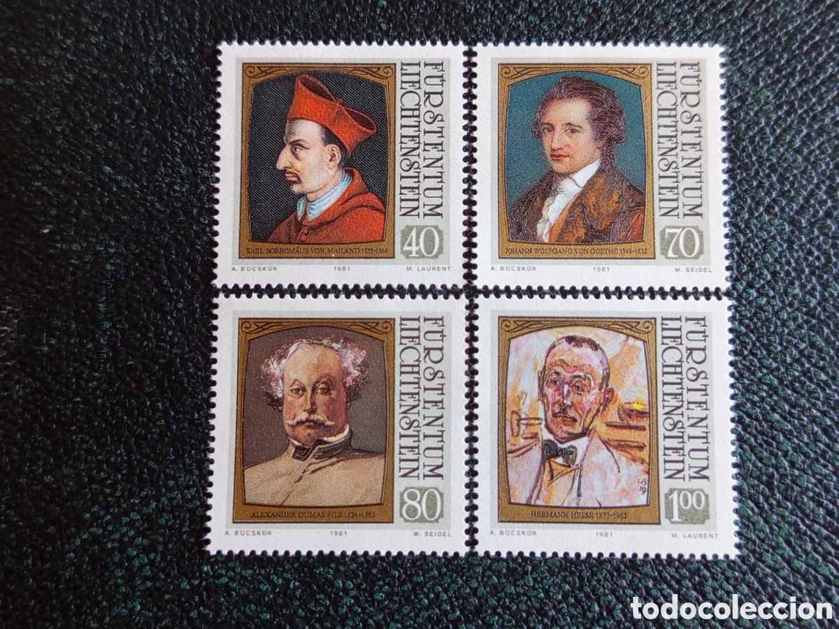 Sellos: Serie Completa Liechtenstein 1981 Personajes C&eacute;lebres Yvert 725/728 MNH