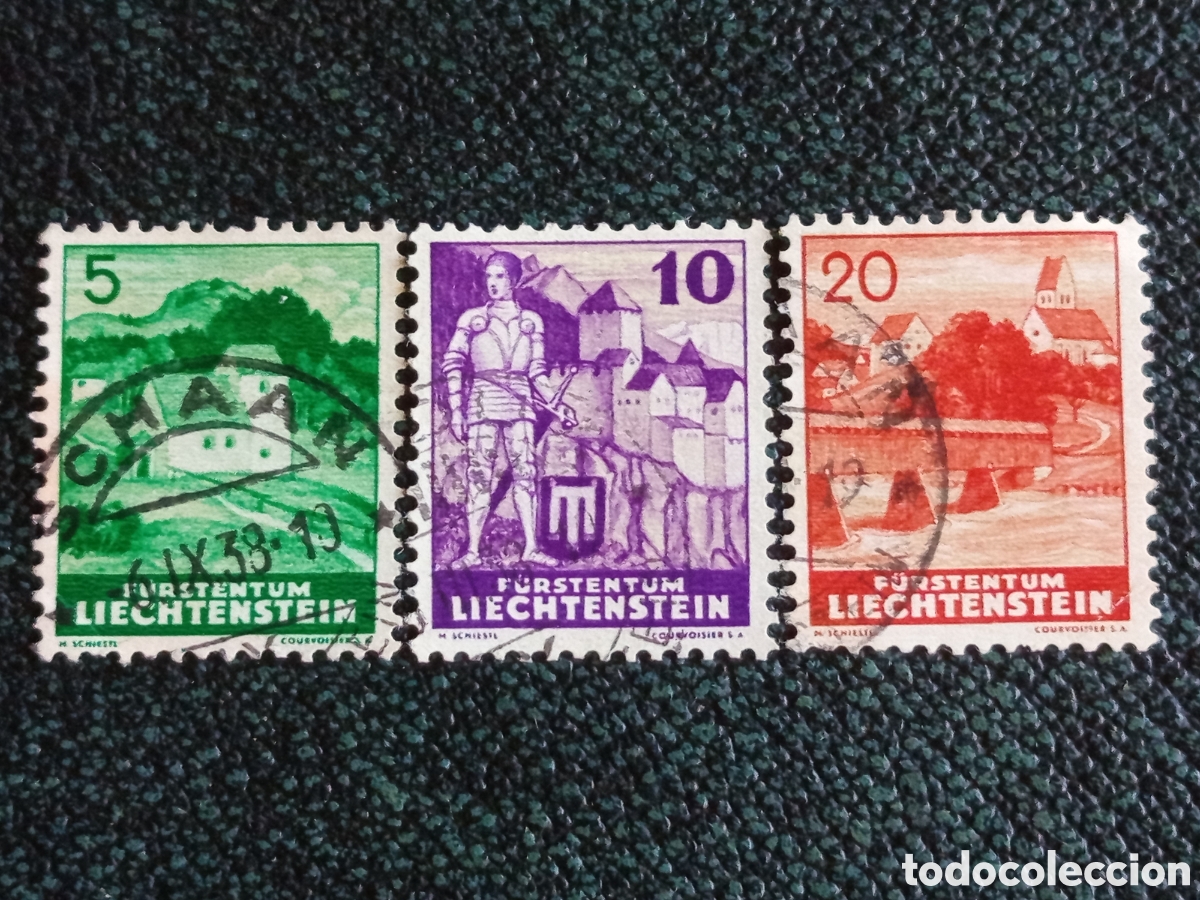 Stamps: Serie Corta Liechtenstein 1937 Paisajes Yvert 143/145 Usados