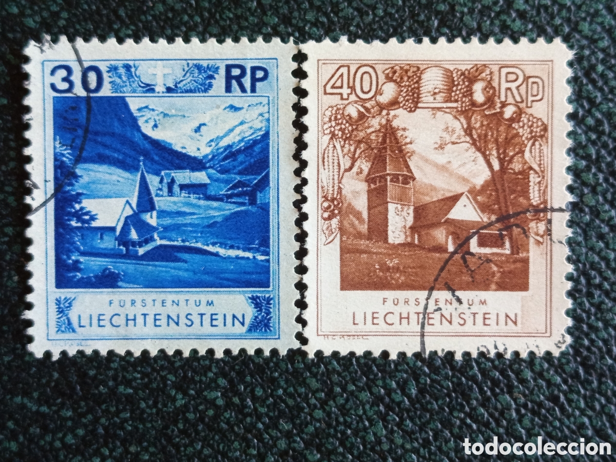 Sellos: Sellos Liechtenstein 1930 Capilla de Steg y Bendern Usados Michel 99/100