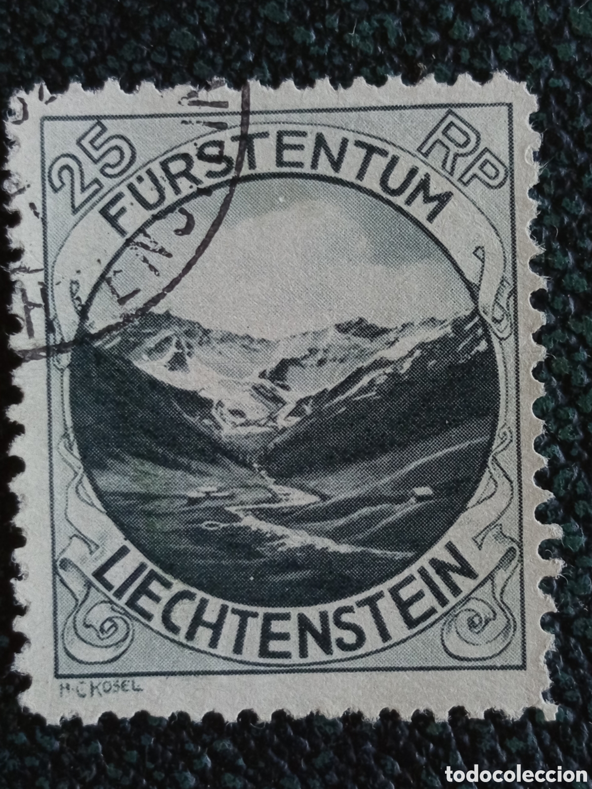 Sellos: Sello Liechtenstein 1921 Paisaje de Monta&ntilde;a Naafkopf Usado Michel 51