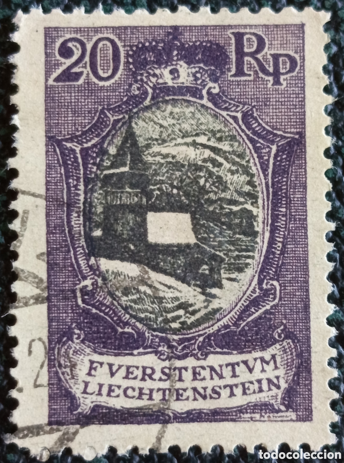 Sellos: Sello Liechtenstein 1921 Castillo de Vaduz 20 Rp Usado Michel 50
