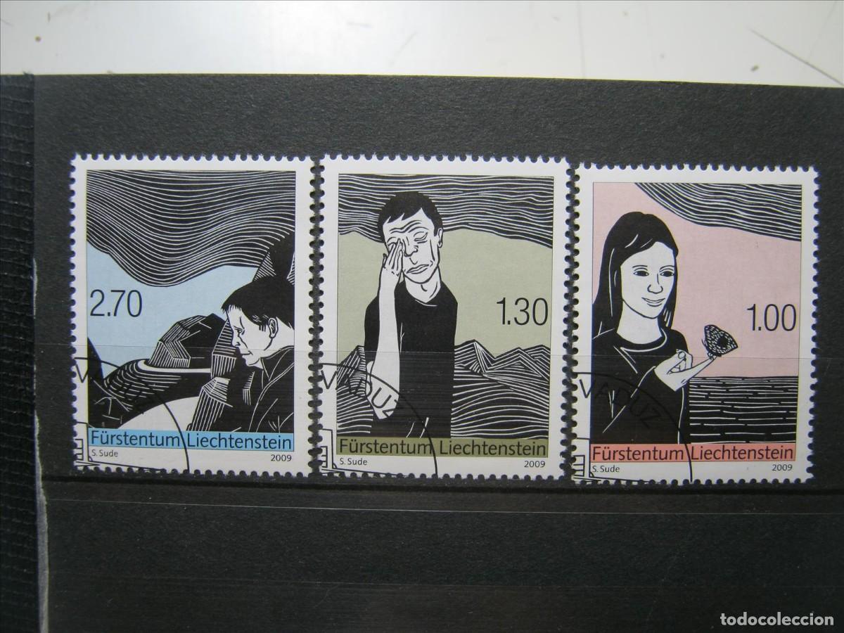 Selos: LIECHTENSTEIN 2009 SERIE YVERT 1450/1452 USADOS LUJO.