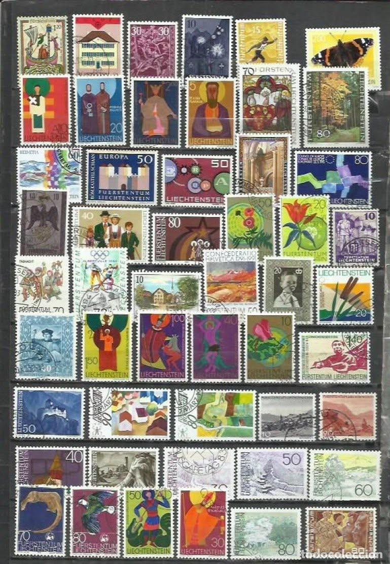 Sellos: R128A-LOTE TODO BONITOS SELLOS LIECHTENSTEIN ,ALGUNA SERIE COMPLETA, BUEN VALOR.