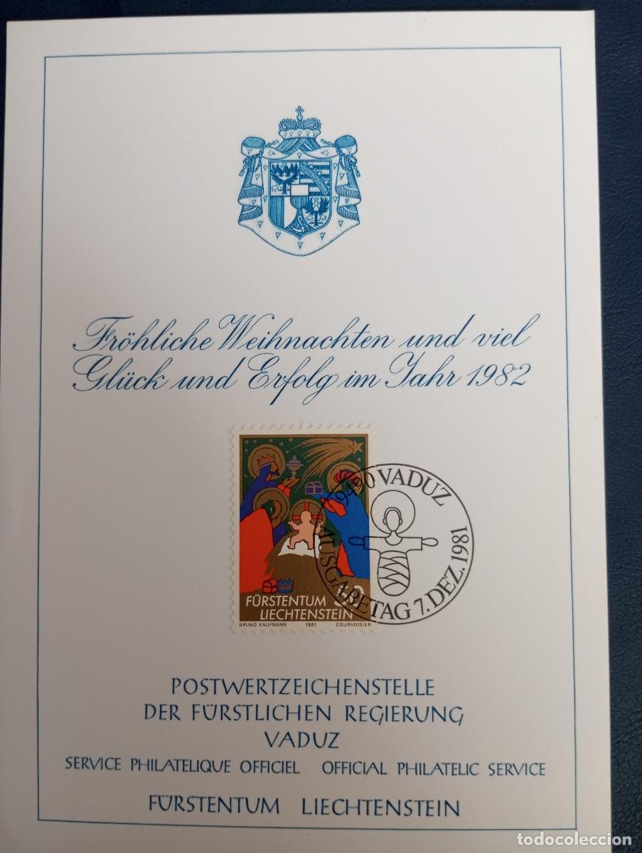 Sellos: LIECHTENSTEIN, 1981, NAVIDAD, TARJETA PRESENTACI&Oacute;N
