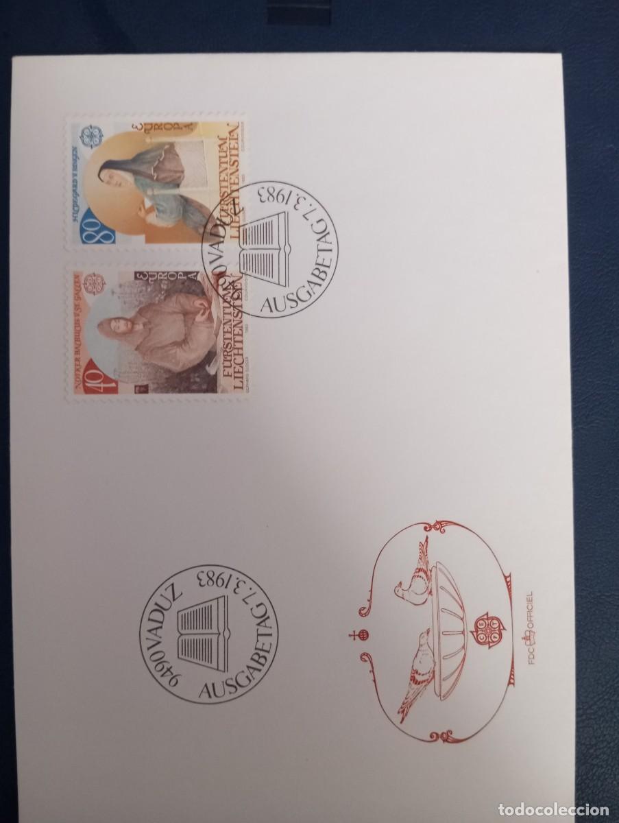 Sellos: LIECHTENSTEIN, 1983 SOBRE ILUSTRADO, SPD