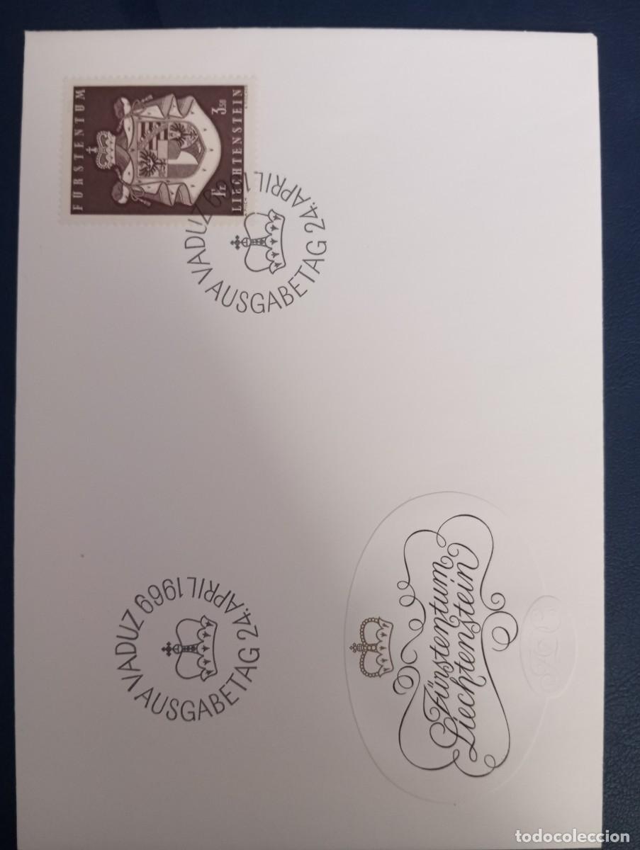 Sellos: LIECHTENSTEIN, 1969 SOBRE ILUSTRADO, SPD