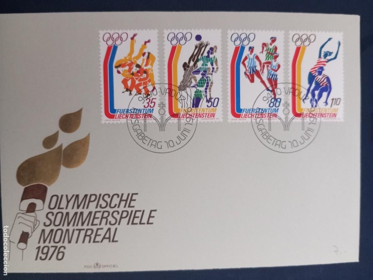 Sellos: LIECHTENSTEIN, 1976, SOBRE ILUSTRADO, SPD, OLIMPIADAS