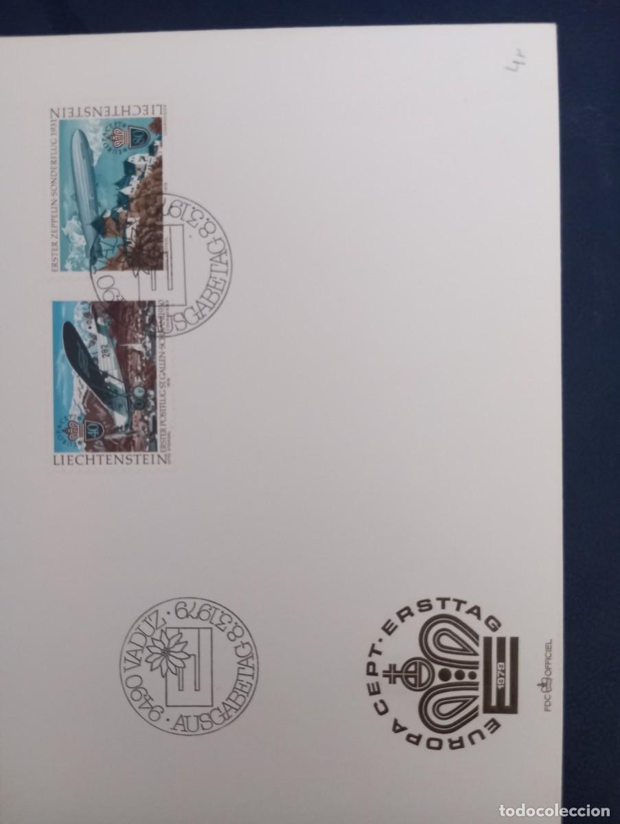 Sellos: LIECHTENSTEIN, 1979, SOBRE ILUSTRADO, SPD, EUROPA, AVIACI&Oacute;N