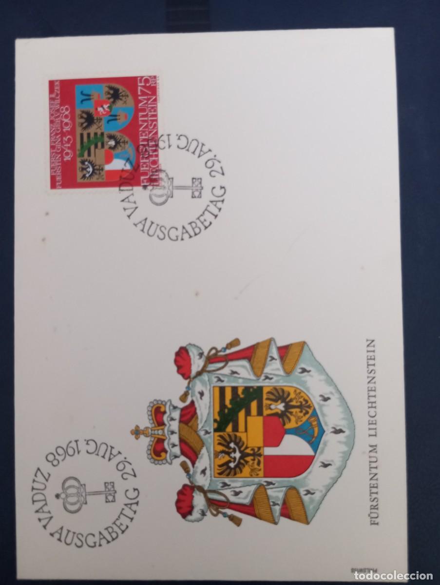 Sellos: LIECHTENSTEIN, 1968, SOBRE ILUSTRADO, SPD, ESCUDO
