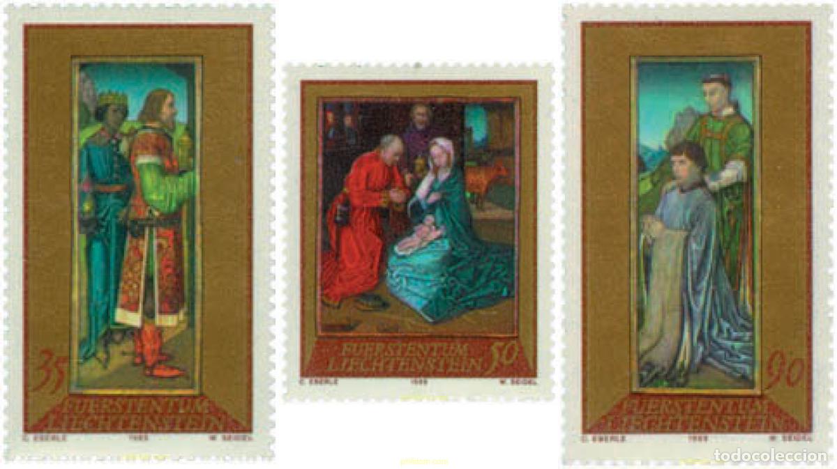 Sellos: 79827 MNH LIECHTENSTEIN 1989 NAVIDAD. PINTURAS DE HUGO VAN DER GOES
