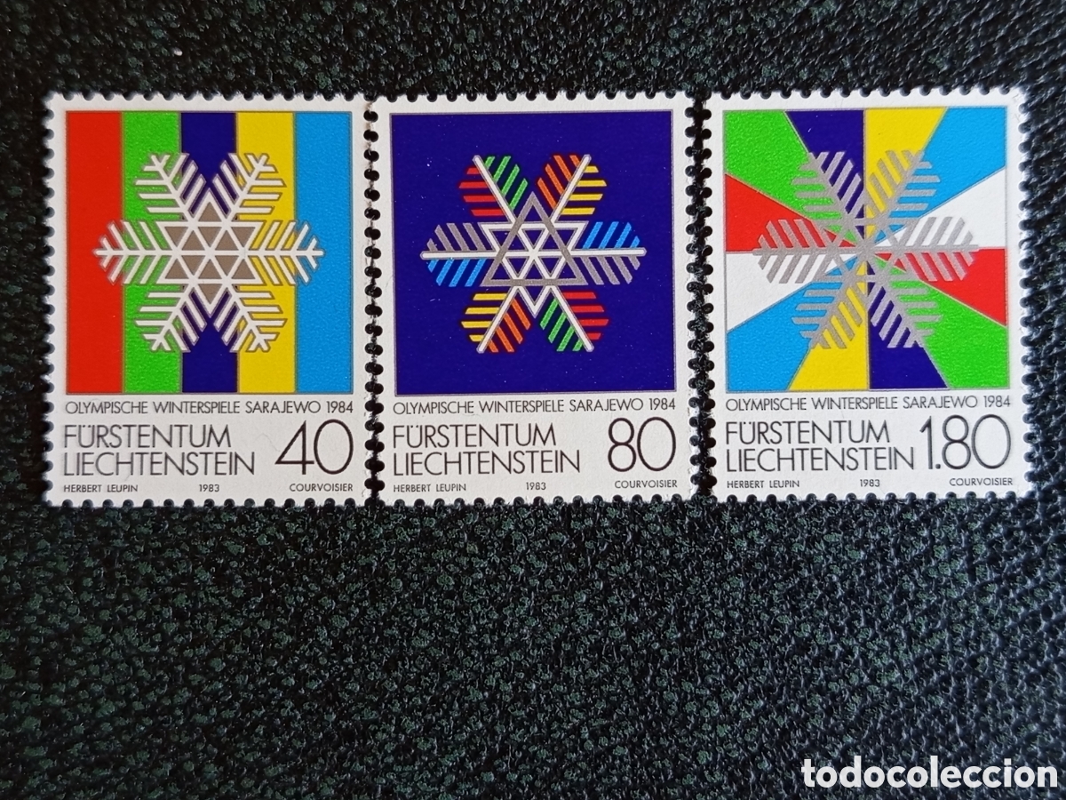 Sellos: Liechtenstein 1983 Juegos Ol&iacute;mpicos de Invierno Sarajevo 1984 (Michel 865-867) MNH