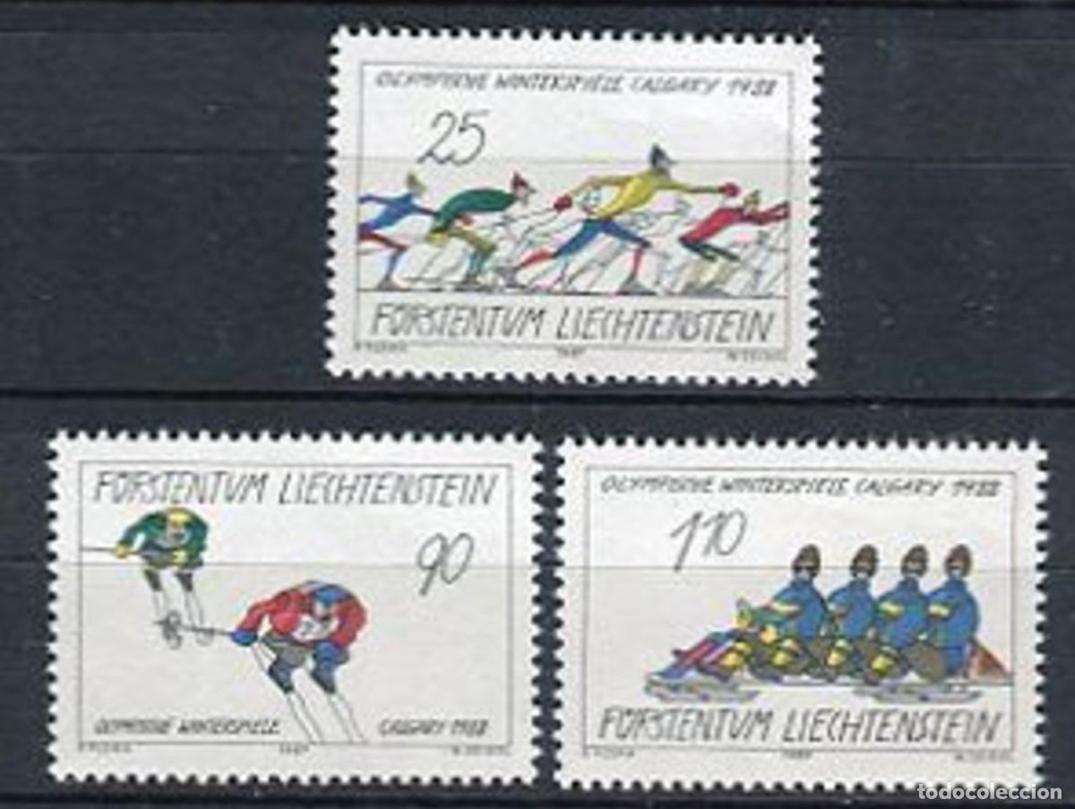 Sellos: LIECHTENSTEIN 1987 - JUEGOS OLIMPICOS DE INVIERNO EN CALGARY - YVERT 875/877**