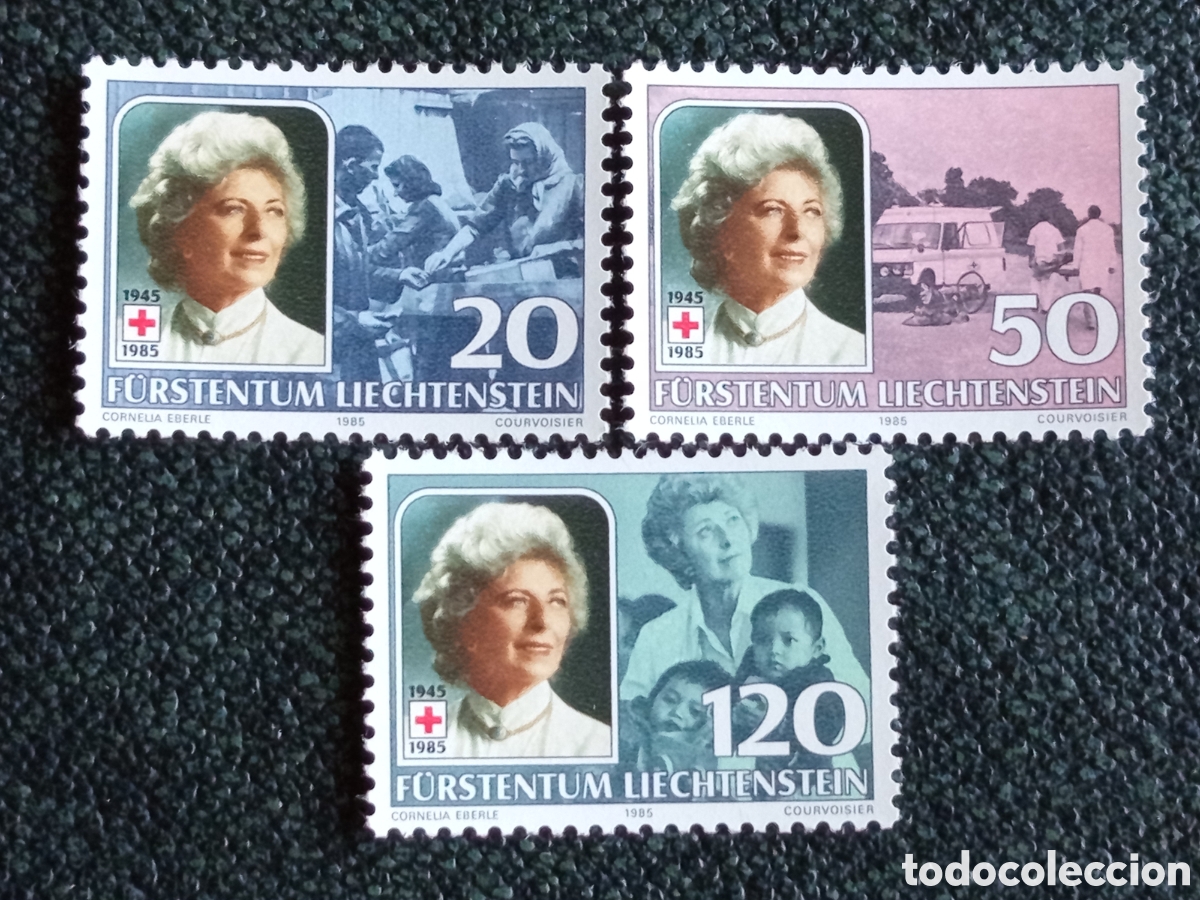 Selos: Liechtenstein 1985 Lote 3 Sellos 40 Aniv Cruz Roja MNH Michel 874/876