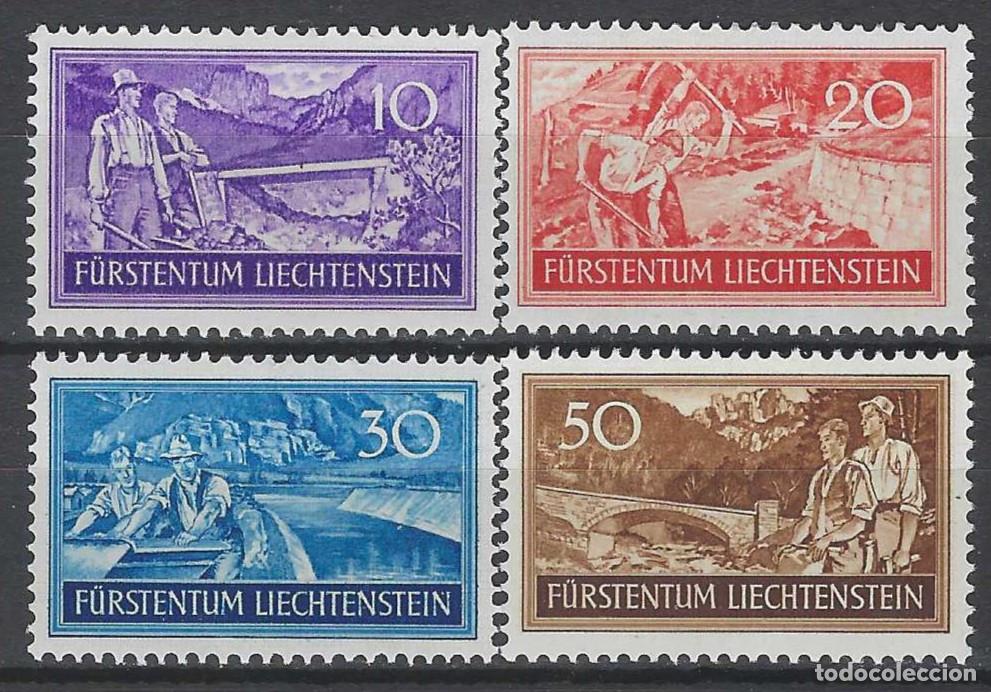 Sellos: LIECHTENSTEIN 1937 - TRABAJO CONTRA EL PARO, S.COMPLETA - MNH**