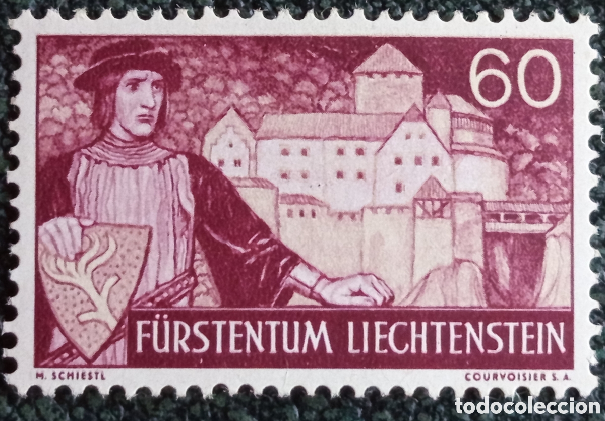 Sellos: Liechtenstein 1937 Sello Paisajes 60r Castillo Vaduz Schiestl Scott 145 MNH
