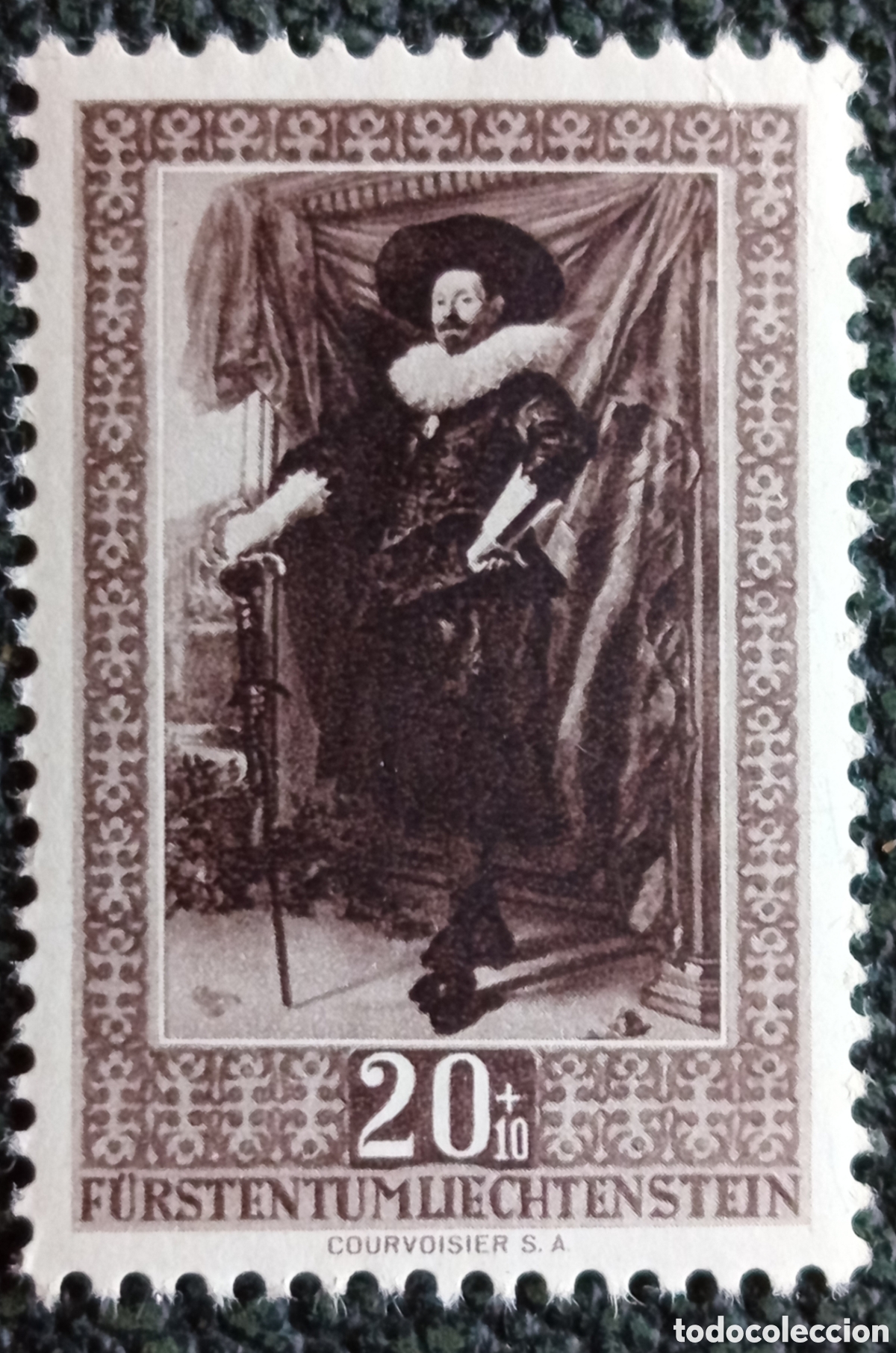 Sellos: Sello Liechtenstein 1951 Pinturas Galer&iacute;a Pr&iacute;ncipe Frans Hals (Michel 302) MNH