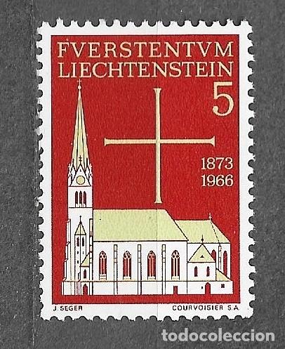 Sellos: Sello de Liechtenstein - 1966 Restauraci&oacute;n de la iglesia parroquial de Vaduz - 474 -111-1