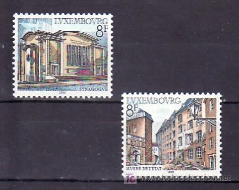 Sellos: LUXEMBURGO 1006/7 SIN CHARNELA, EDIFICIO, MUSEO DEL ESTADO, SINAGOGA, - Foto 1