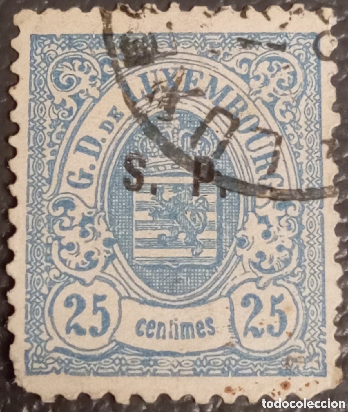 Sellos: Sello Luxemburgo 1881 - 25c Azul &rdquo;Escudo de Armas&rdquo; con Sobreimpresi&oacute;n S.P. (Oficial)