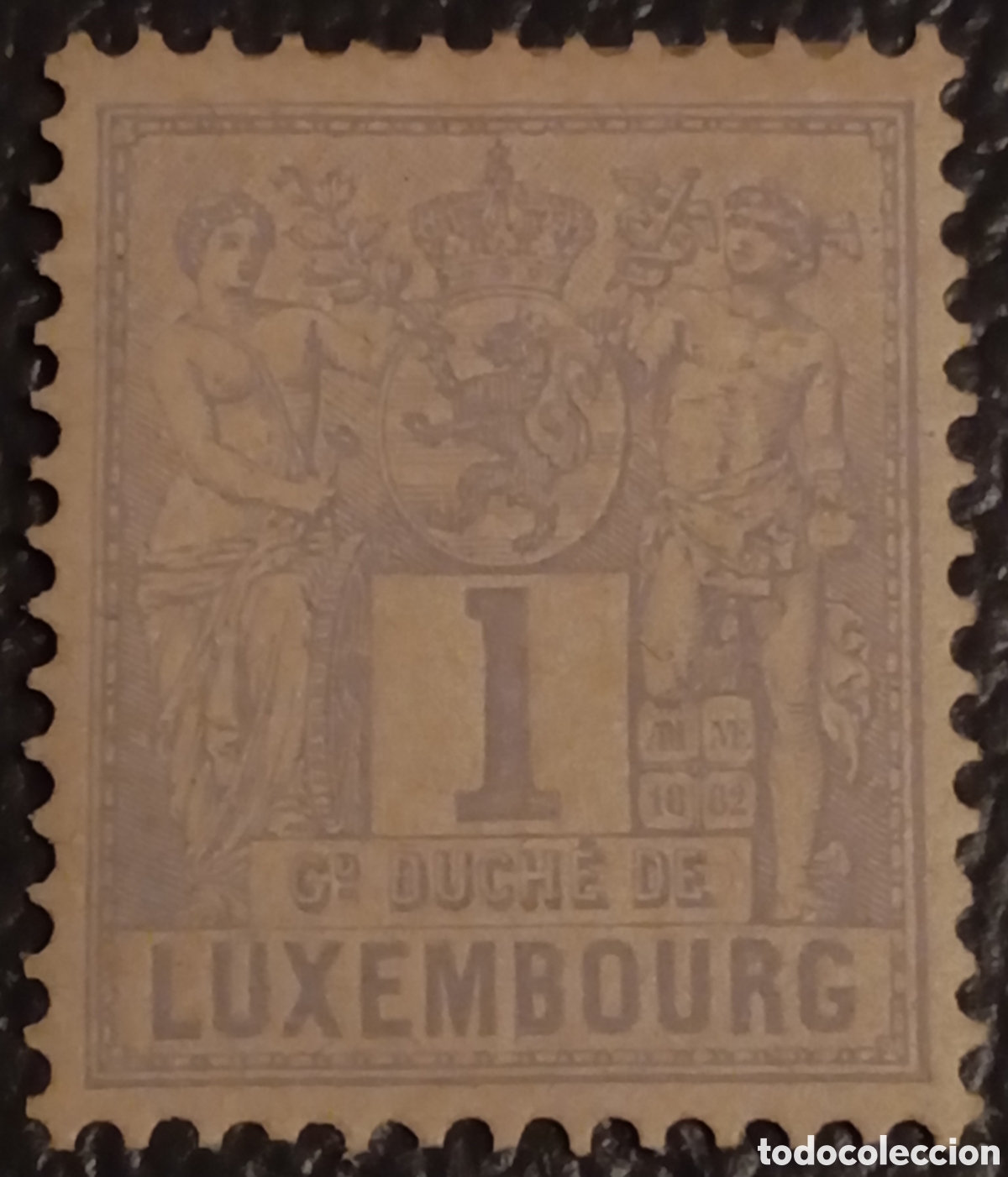 Sellos: Luxemburgo 1882 - Alegor&iacute;a Agricultura y Comercio - 1c Gris - Cat&aacute;logo Michel Nr. 39