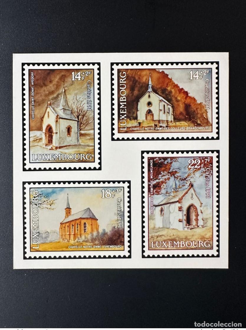 Sellos: Luxemburgo 1991 Mi. 1284 - 1287 Prueba fotogr&aacute;fica Caritas Chapelle Courvoisier SA