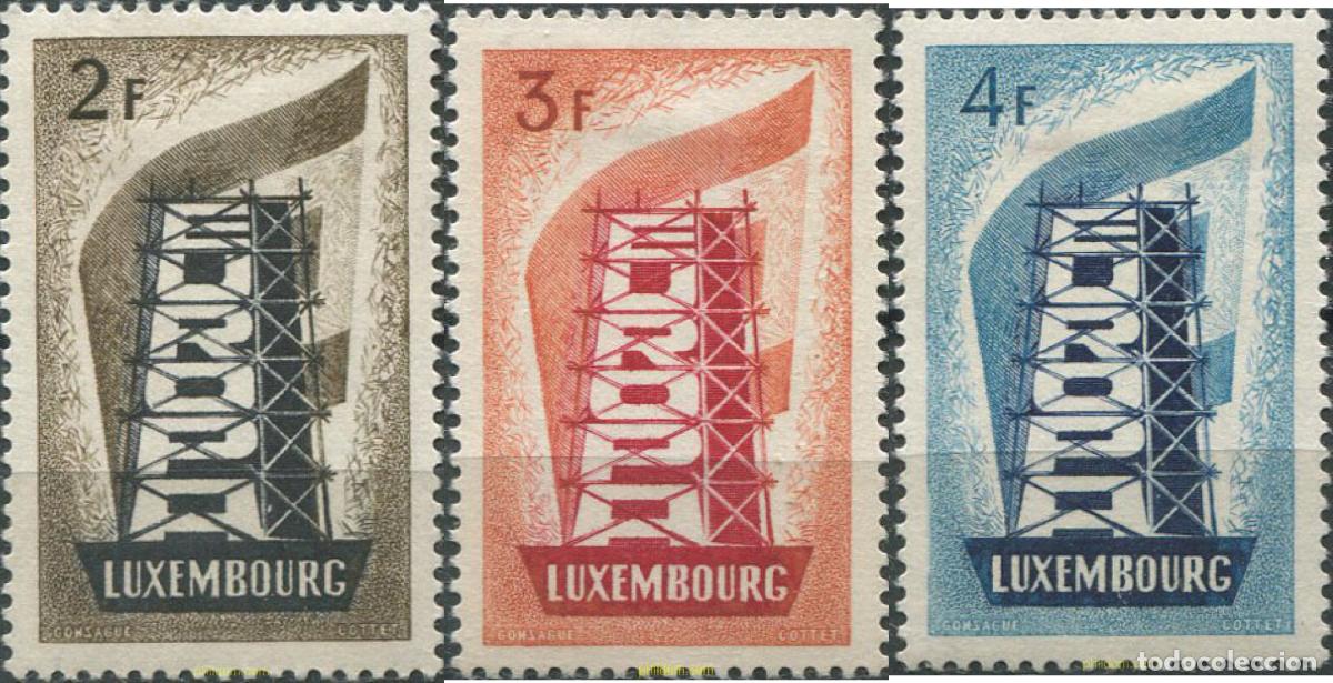 Sellos: 669660 HINGED LUXEMBURGO 1956 EUROPA CEPT. RECONSTRUYENDO EUROPA