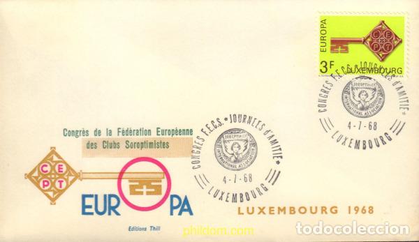 Sellos: 594259 MNH LUXEMBURGO 1968 EUROPA CEPT 1968 - LLAVE DORADA
