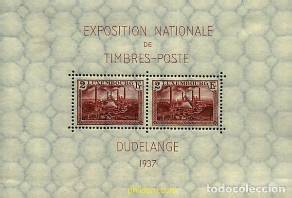 Sellos: 97717 MNH LUXEMBURGO 1937 EXPOSICION FILATELICA NACIONAL EN DUDELANGE