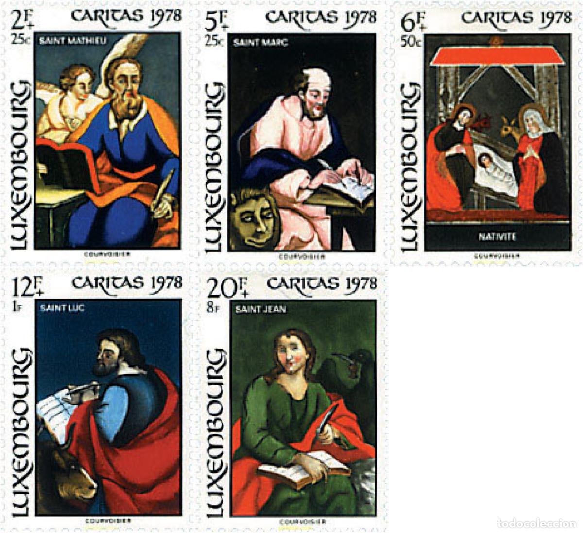 Sellos: 97535 MNH LUXEMBURGO 1978 CARITAS. PINTURAS SOBRE CRISTAL