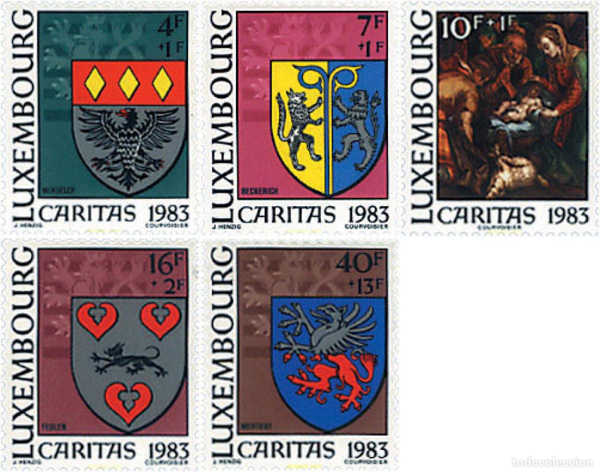 Sellos: 97582 MNH LUXEMBURGO 1983 CARITAS. ESCUDOS Y PINTURA