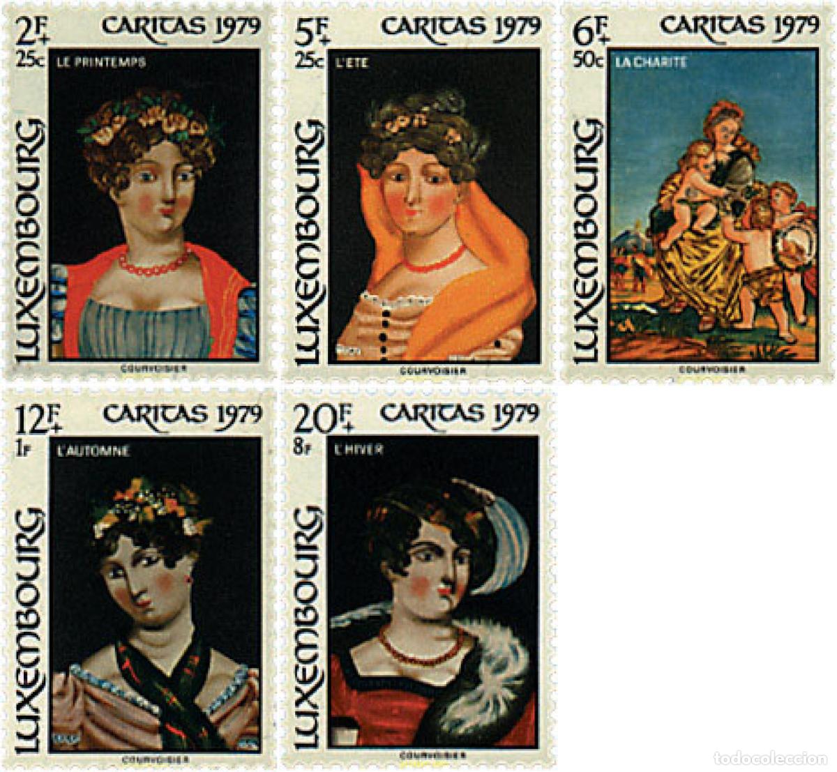 Sellos: 97542 MNH LUXEMBURGO 1979 CARITAS. PINTURAS SOBRE CRISTAL