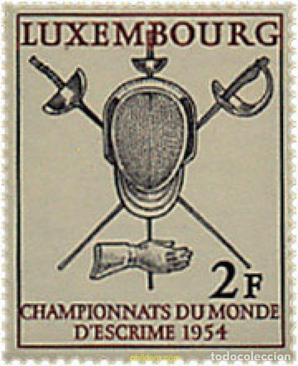 Sellos: 339445 HINGED LUXEMBURGO 1954 CAMPEONATOS DEL MUNDO DE ESGRIMA EN LUXEMBURGO
