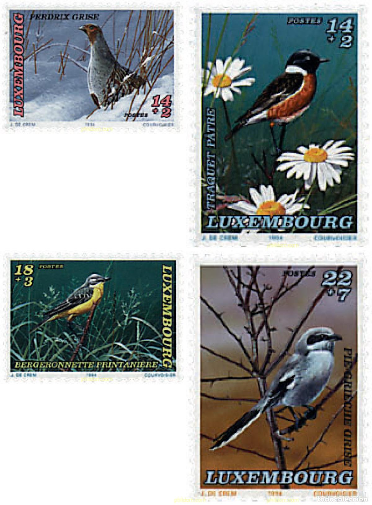 Sellos: 97820 MNH LUXEMBURGO 1994 PRO BENEFICENCIA. AVES EN PELIGRO DE EXTINCION