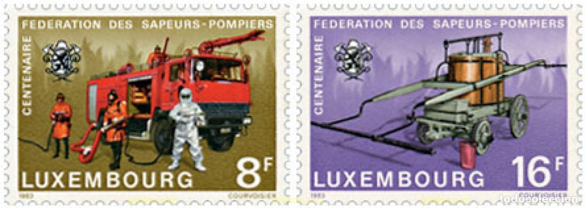 Sellos: 97583 MNH LUXEMBURGO 1983 CENTENARIO DE LA FEDERACION NACIONAL DE BOMBEROS