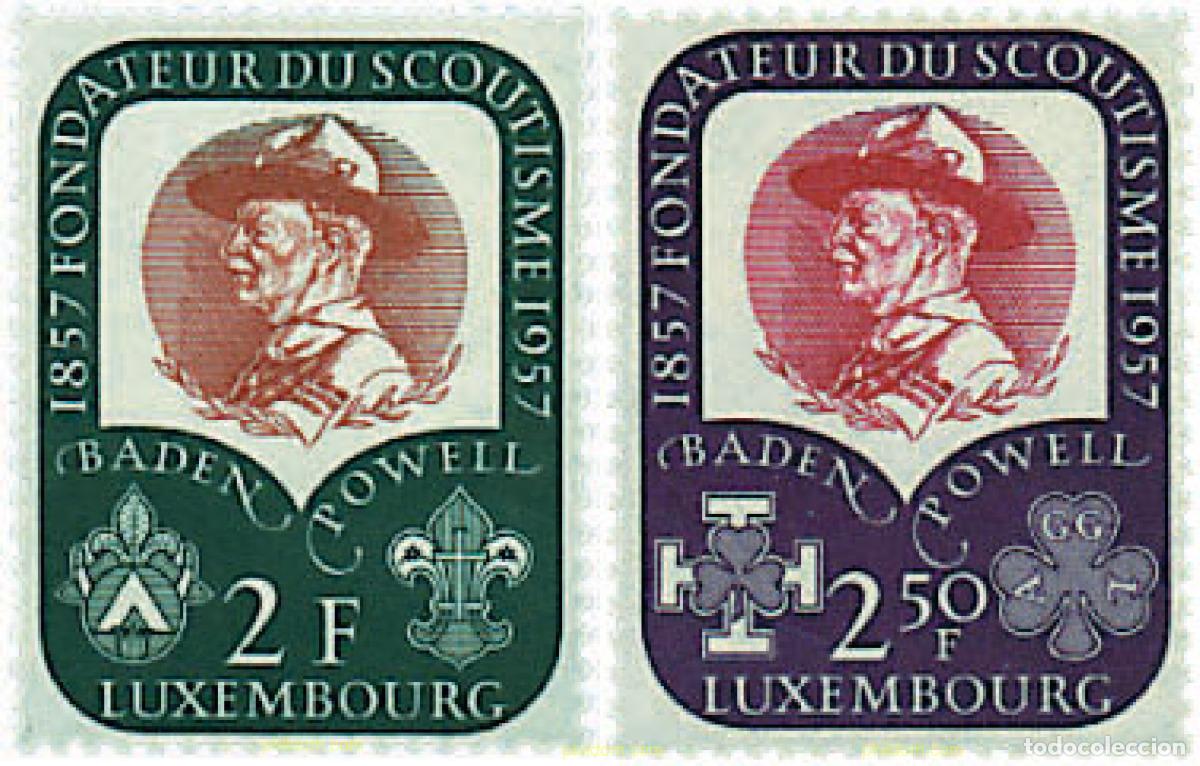 Stamps: 97282 MNH LUXEMBURGO 1957 50 ANIVERSARIO DEL ESCULTISMO Y CENTENARIO DEL NACIMIENTO DE SU FUNDADOR