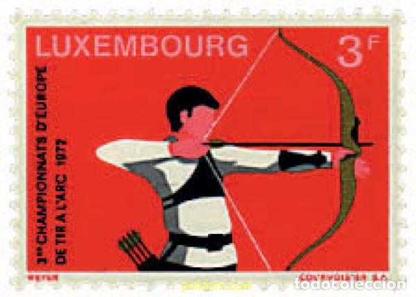 Stamps: 97446 MNH LUXEMBURGO 1972 3 CAMPEONATOS DE EUROPA DE TIRO AL ARCO