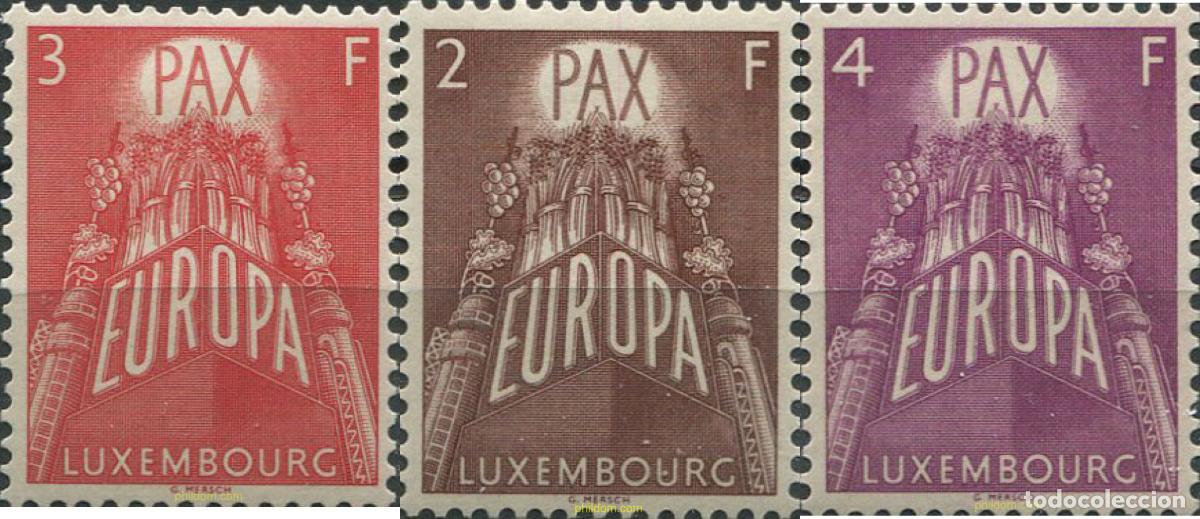 Sellos: 669667 HINGED LUXEMBURGO 1957 EUROPA CEPT. FACTOR DE PAZ Y FUENTE DE BIENESTAR