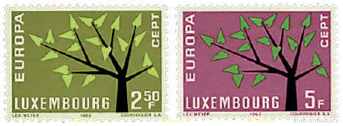 Sellos: 97315 MNH LUXEMBURGO 1962 EUROPA CEPT. ARBOL CON 19 HOJAS