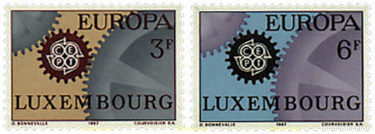 Sellos: 97406 MNH LUXEMBURGO 1967 EUROPA CEPT. ENGRANAJES