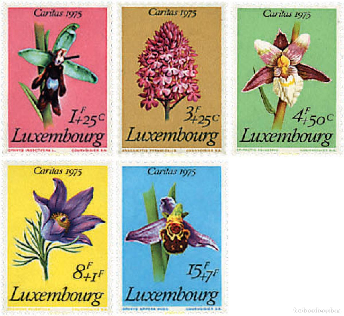 Sellos: 97503 MNH LUXEMBURGO 1975 CARITAS. FLORES PROTEGIDAS