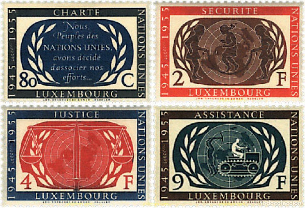 Sellos: 97272 MNH LUXEMBURGO 1955 10 ANIVERSARIO DE LA ONU