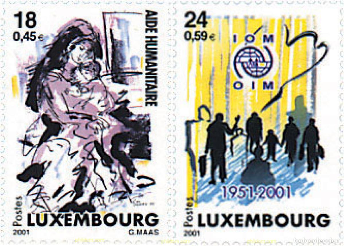 Sellos: 81306 MNH LUXEMBURGO 2001 AYUDA HUMANITARIA