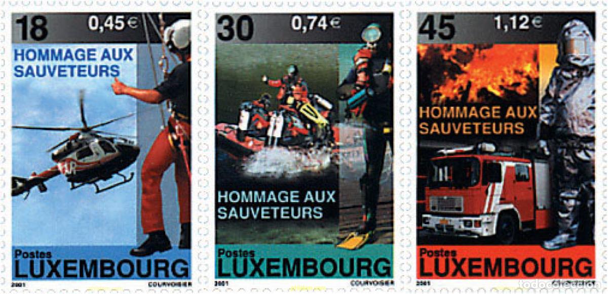 Sellos: 81305 MNH LUXEMBURGO 2001 EN HOMENAJE A LOS SOCORRISTAS