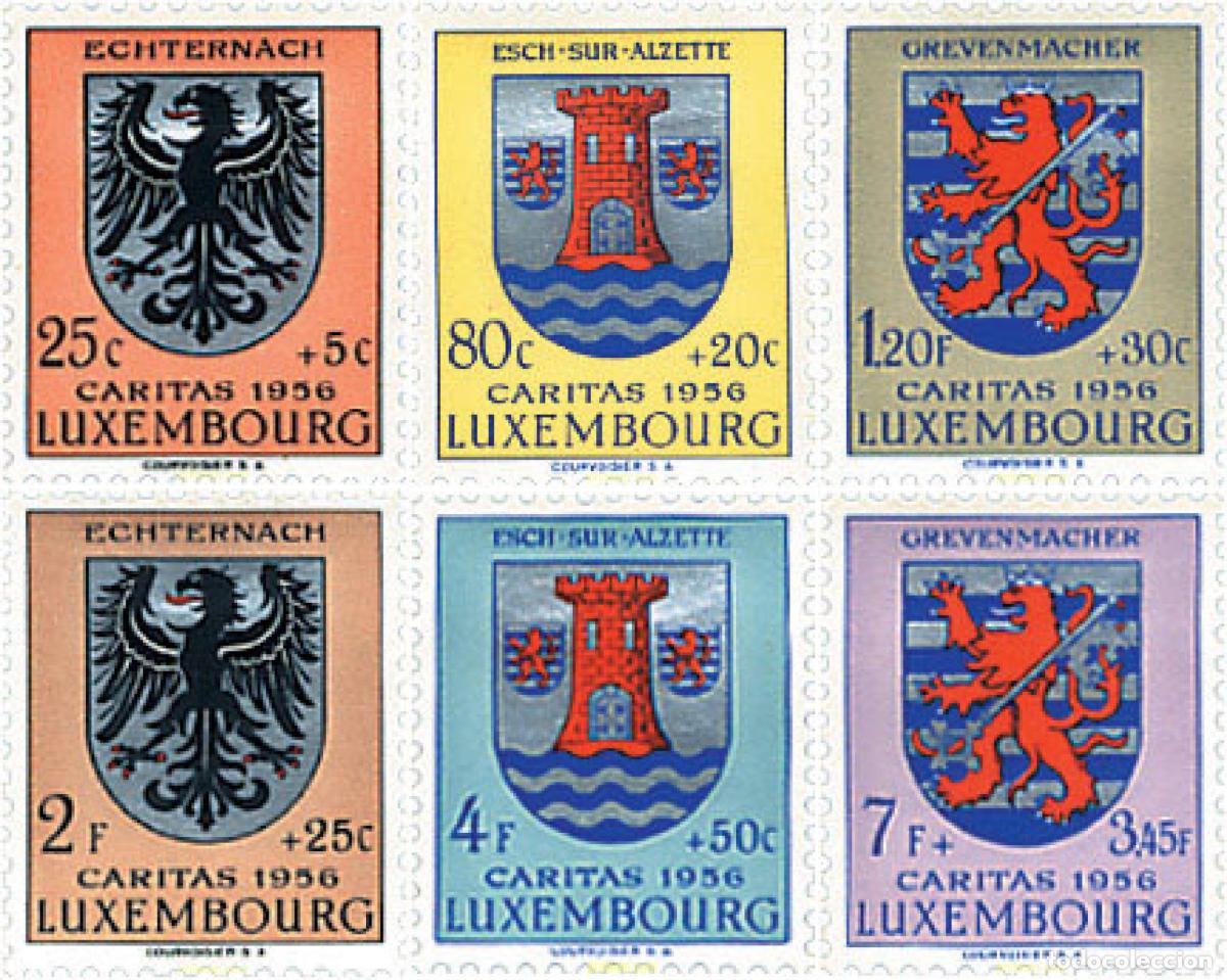 Sellos: 97281 MNH LUXEMBURGO 1956 CARITAS. ESCUDOS