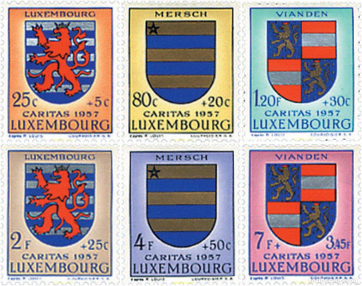 Briefmarken: 97286 MNH LUXEMBURGO 1957 CARITAS. ESCUDOS