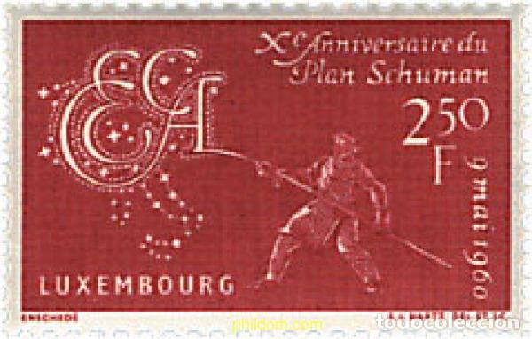Francobolli: 97301 MNH LUXEMBURGO 1960 10 ANIVERSARIO DEL PLAN SCHUMAN