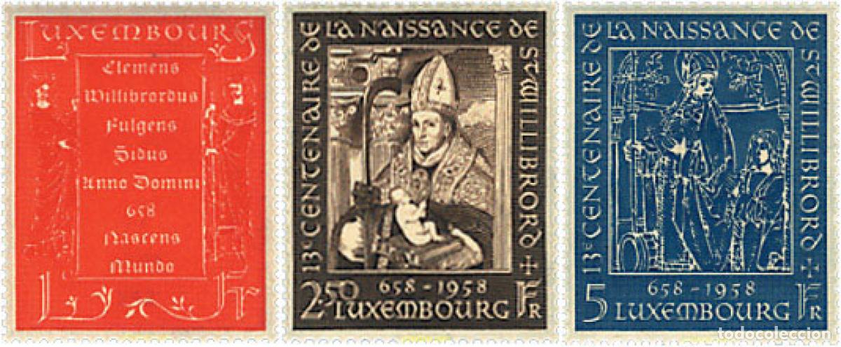 Francobolli: 97289 MNH LUXEMBURGO 1958 1300 ANIVERSARIO DEL NACIMIENTO DE SAN WILLIBRORD