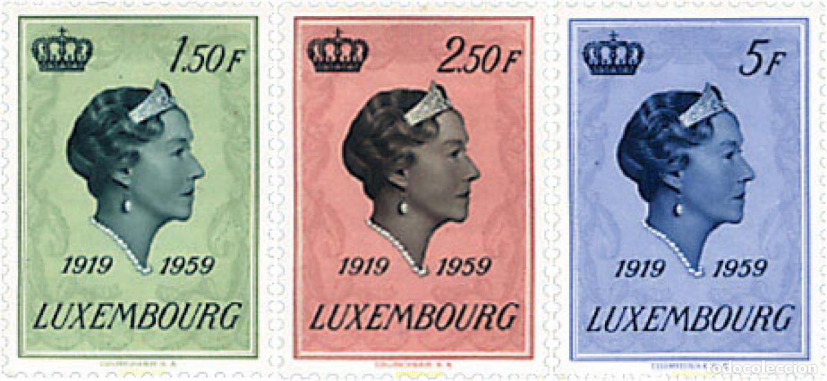 Francobolli: 97293 MNH LUXEMBURGO 1959 40 ANIVERSARIO DEL ACCESO AL TRONO DE LA GRAN DUQUESA CHARLOTTE