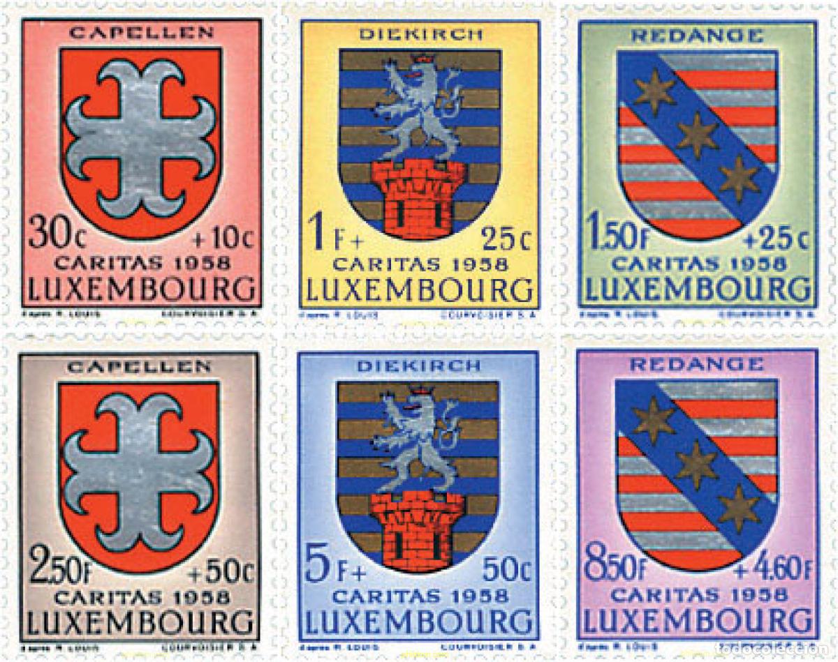 Sellos: 97292 MNH LUXEMBURGO 1958 CARITAS. ESCUDOS