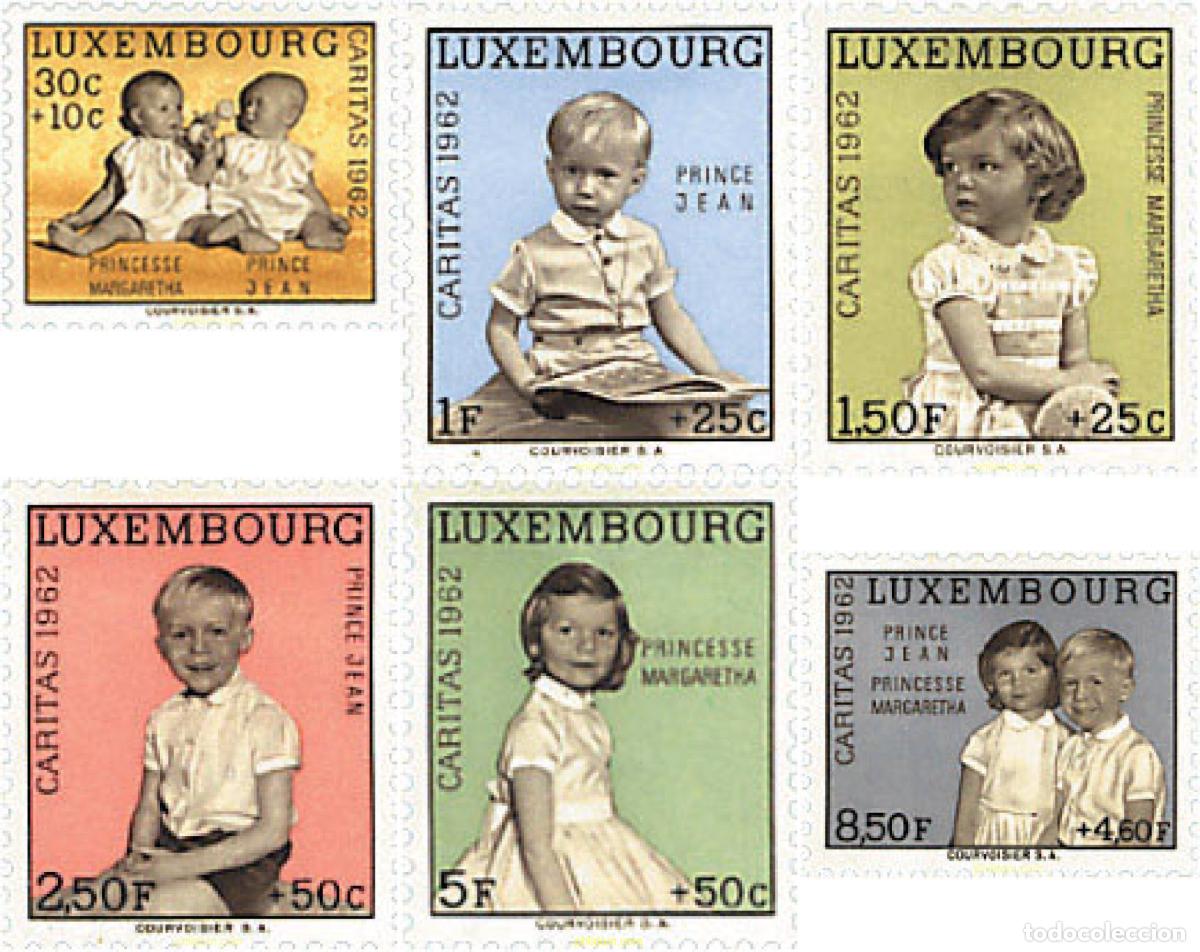 Sellos: 97318 MNH LUXEMBURGO 1962 CARITAS. PRINCESA MARGARETHA Y PRINCIPE JEAN